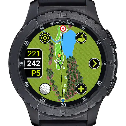 Front. SkyCaddie - TourBook Golf GPS Smartwatch - Black.