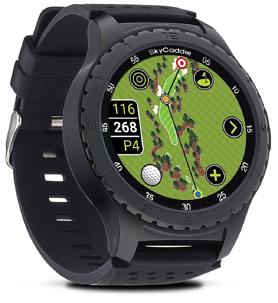 Left. SkyCaddie - TourBook Golf GPS Smartwatch - Black.