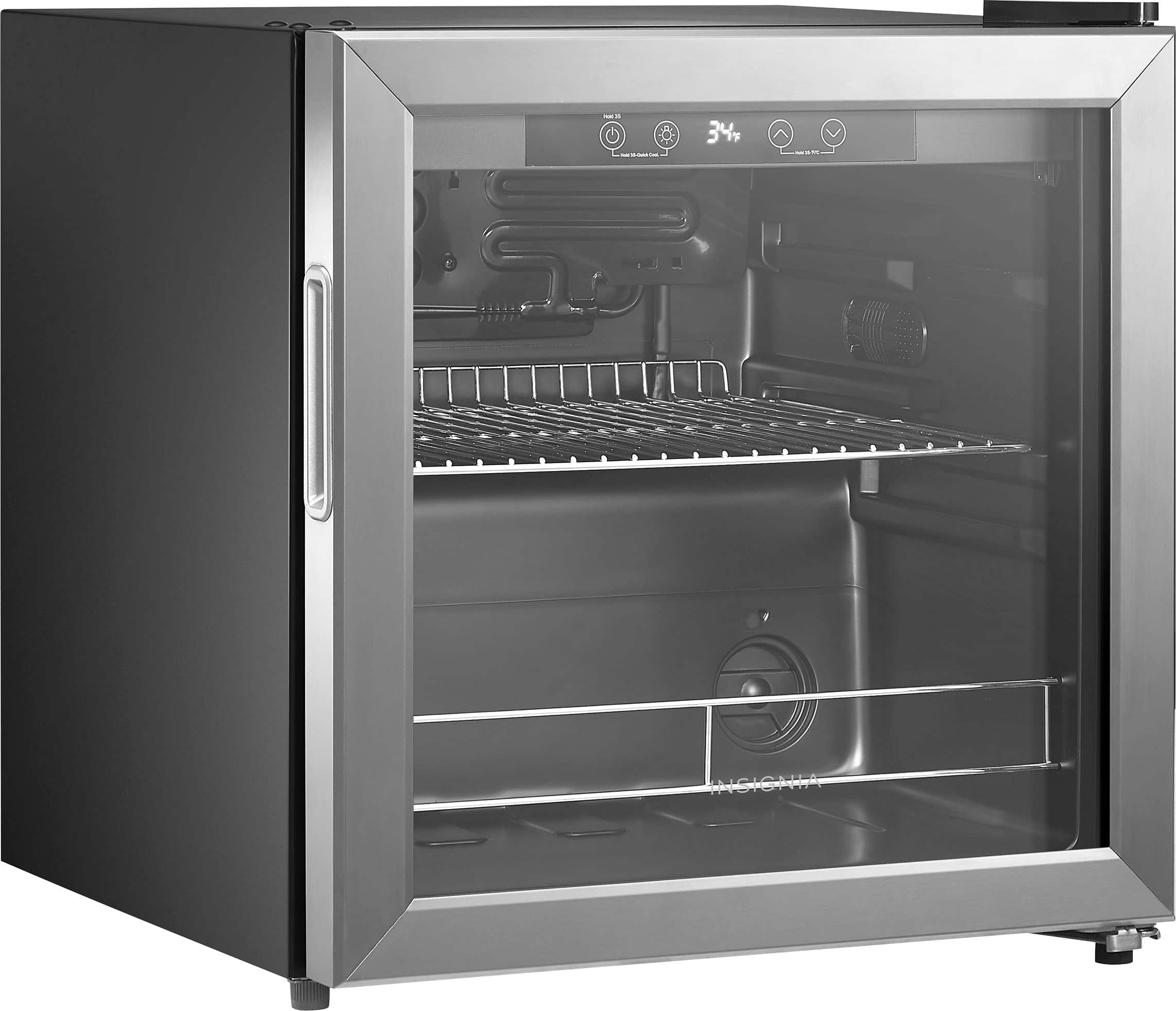Angle. Insignia™ - 48-Can Beverage Cooler - Stainless Steel.