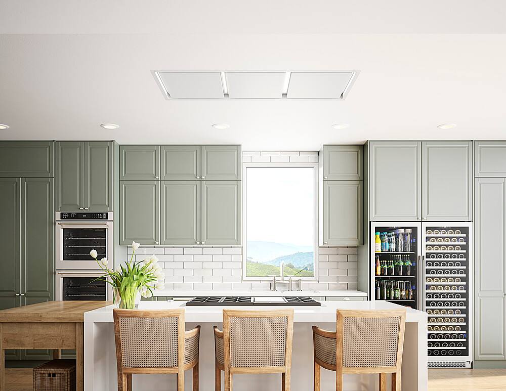 Alt View 11. Zephyr - Lux Connect 63 in. Shell Only Island Range Hood with LED Lights - White.