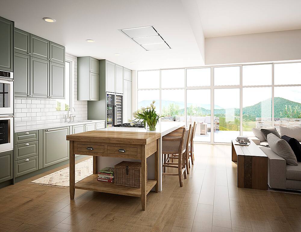 Alt View 13. Zephyr - Lux Connect 63 in. Shell Only Island Range Hood with LED Lights - White.