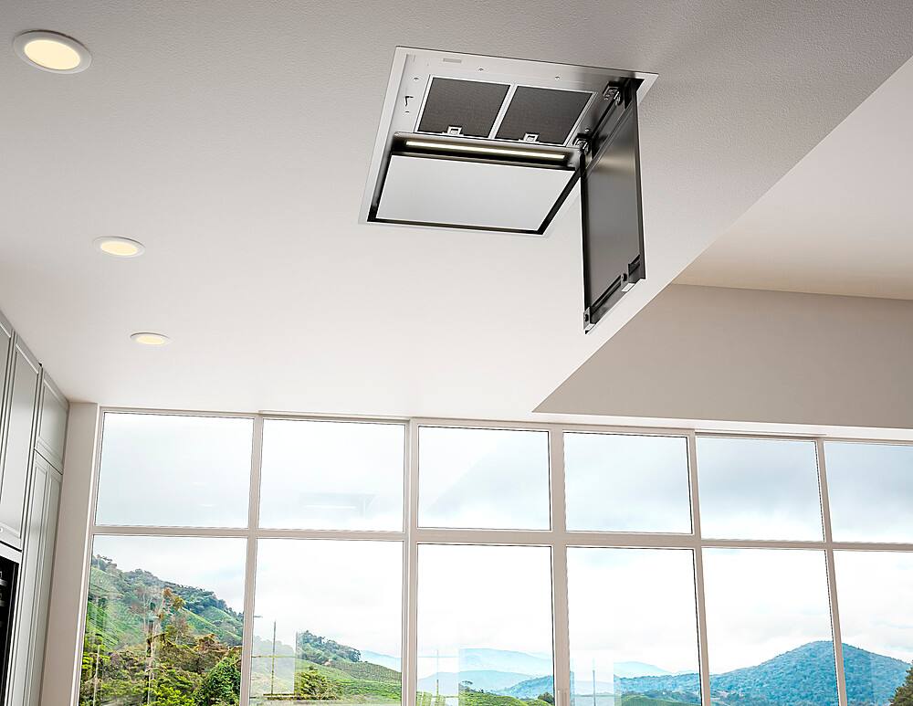 Alt View 14. Zephyr - Lux Connect 63 in. Shell Only Island Range Hood with LED Lights - White.