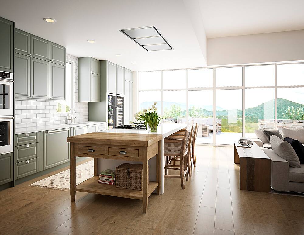 Alt View 13. Zephyr - Lux Connect 63 in. Shell Only Island Range Hood with LED Lights - Stainless Steel.