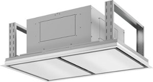 Zephyr - Lux Connect 43 in. Shell Only Island Range Hood with LED Lights - Stainless Steel - Front_Zoom