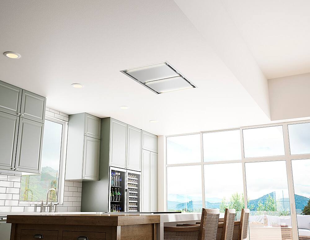 Alt View 12. Zephyr - Lux Connect 43 in. Shell Only Island Range Hood with LED Lights - Stainless Steel.