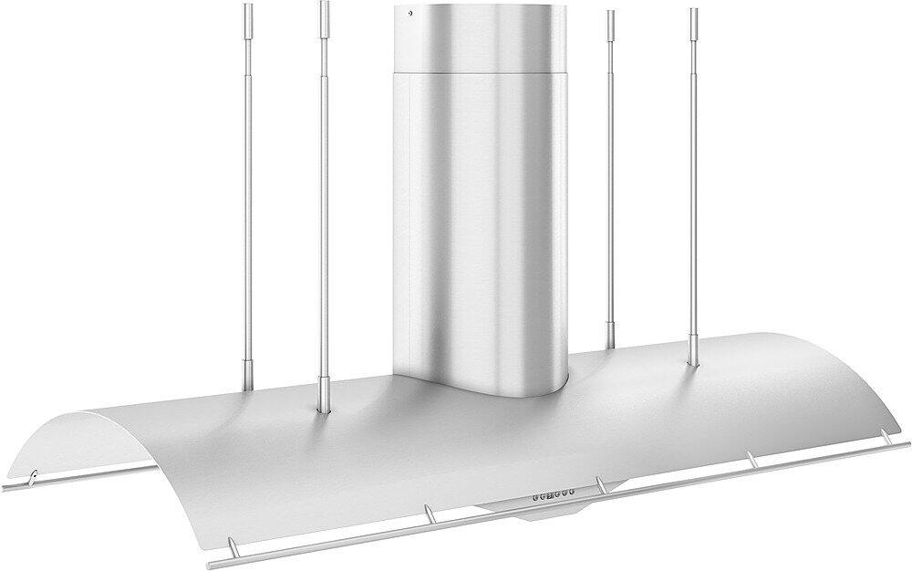 Left. Zephyr - Trapeze 60" Shell Only Island Mount Range Hood with LED Lights - Stainless Steel.