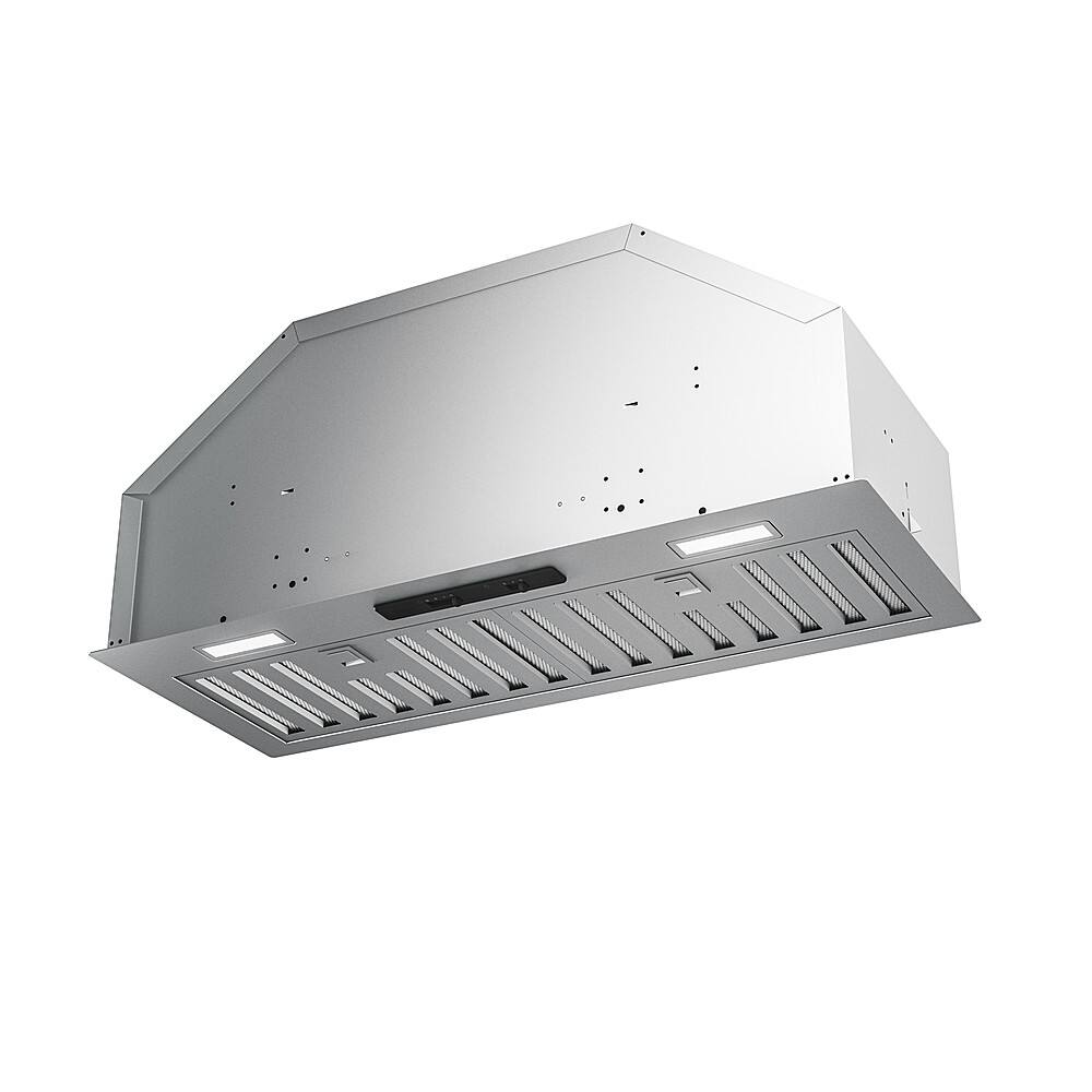 Angle. Zephyr - Tornado I 34 in. 600 CFM Convertible Insert Mount Range Hood with LED Light - Stainless Steel.
