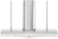 Front. Zephyr - Trapeze 54 in. Shell Only Island Mount Range Hood with LED Lights - Stainless Steel.
