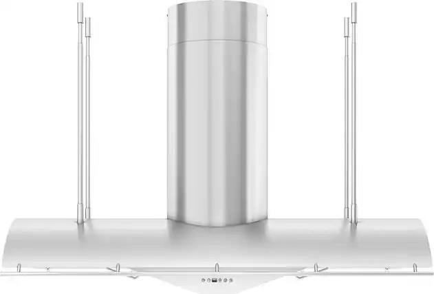 Front. Zephyr - Trapeze 54 in. Shell Only Island Mount Range Hood with LED Lights - Stainless Steel.