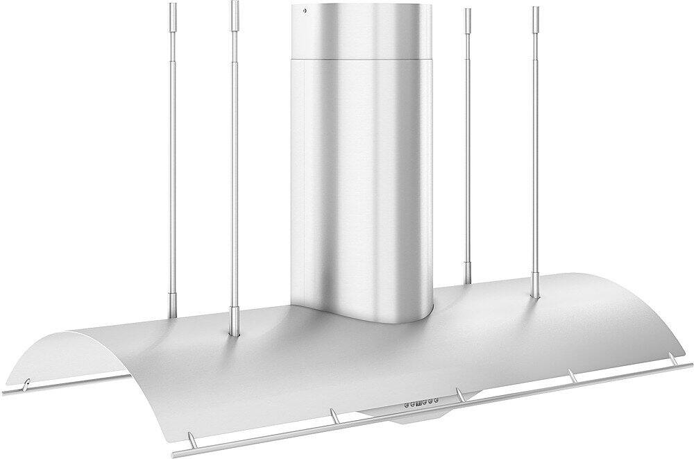 Left. Zephyr - Trapeze 54 in. Shell Only Island Mount Range Hood with LED Lights - Stainless Steel.