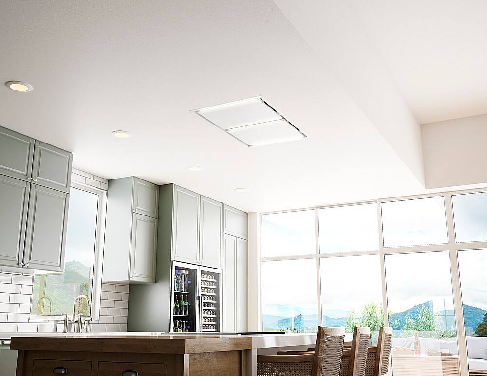 Alt View 12. Zephyr - Lux Connect 43 in. Shell Only Island Range Hood with LED Lights - White.