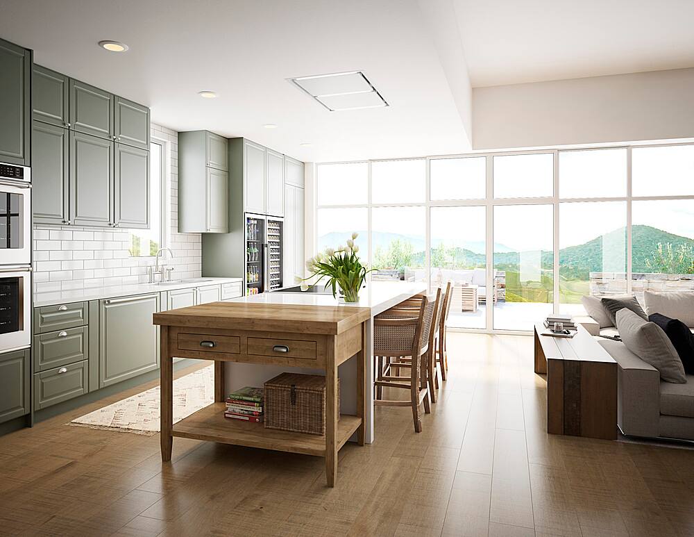 Alt View 13. Zephyr - Lux Connect 43 in. Shell Only Island Range Hood with LED Lights - White.