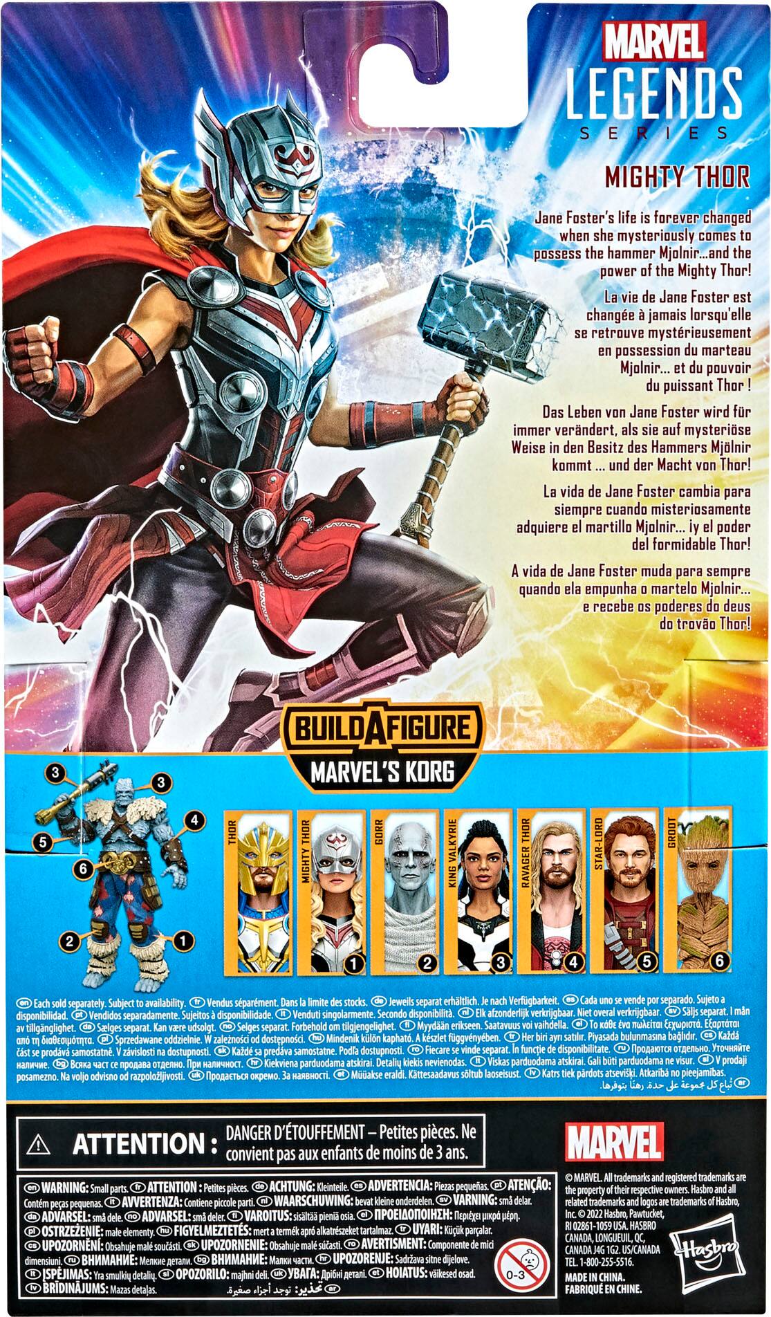 Left. Marvel - Legends Series Thor: Love and Thunder Mighty Thor.