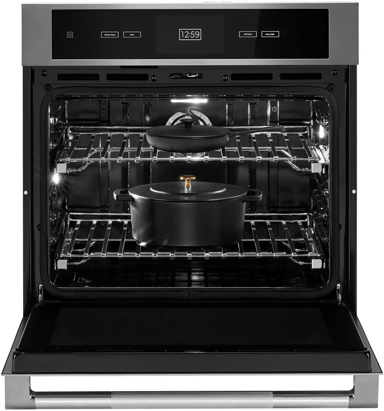 Alt View 2. JennAir - 30" Built-In Single Electric Wall Oven - Floating Glass Black.