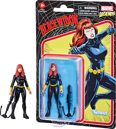 Front. Marvel - Legends Retro 375 Black Widow Figure.