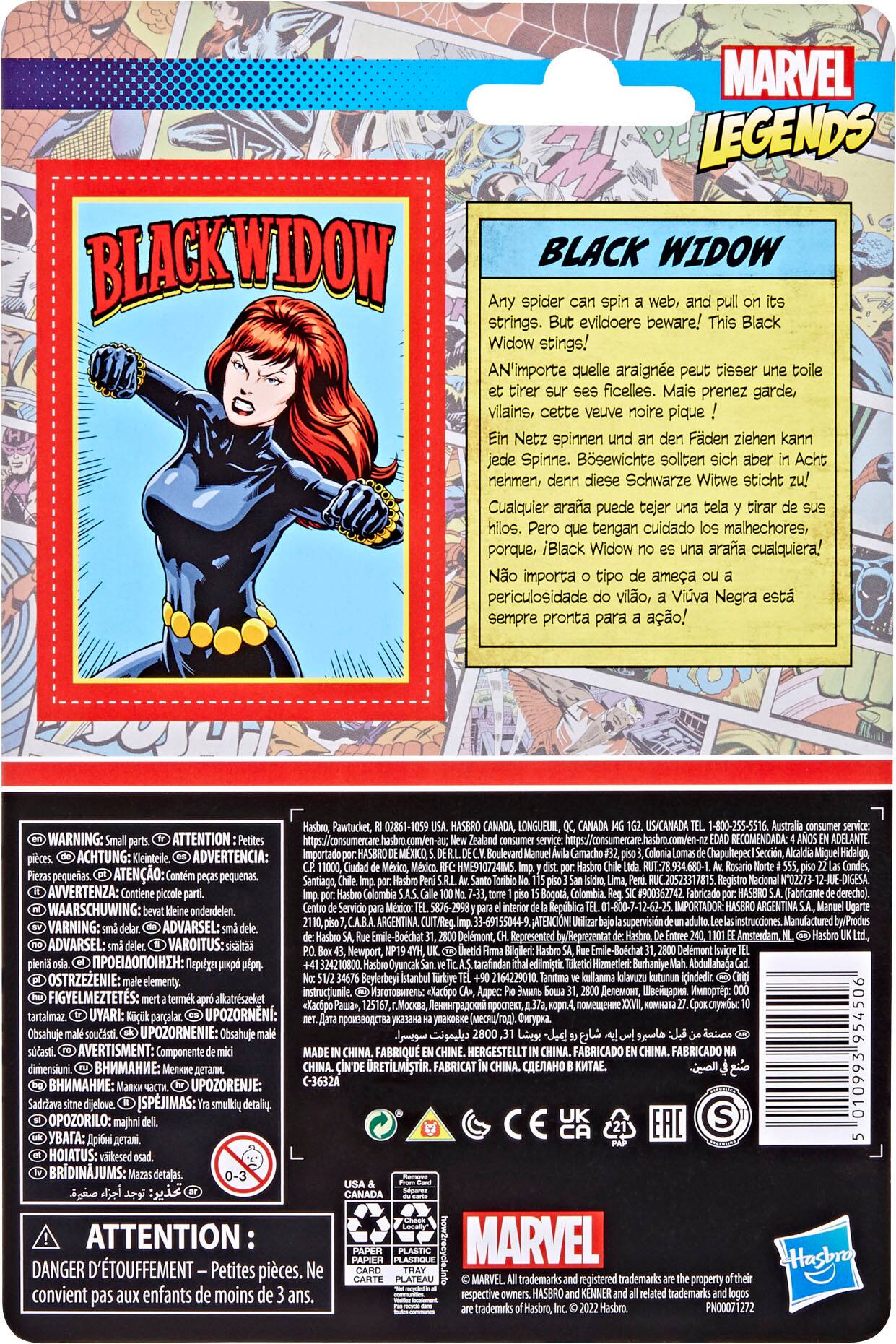 Alt View 11. Marvel - Legends Retro 375 Black Widow Figure.