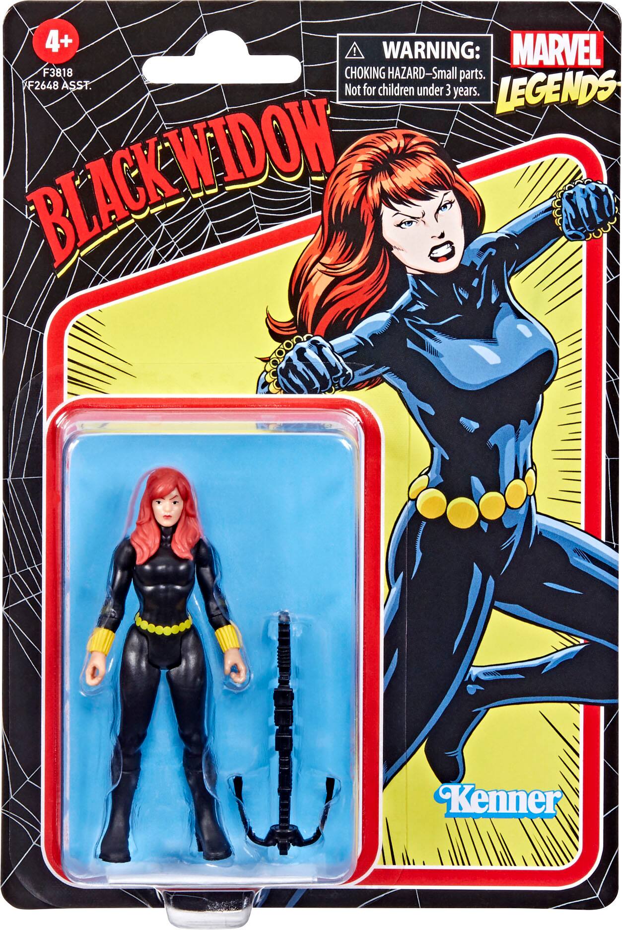 Left. Marvel - Legends Retro 375 Black Widow Figure.