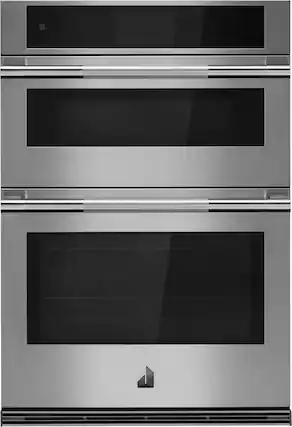Front. JennAir - 30" Built-In Double Electric Convection Wall Oven with Built-in Microwave - Stainless Steel.