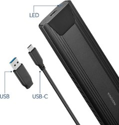 Insignia™ - M.2 NVMe to USB-C SSD Enclosure - Black - Front_Zoom