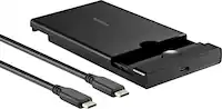 Insignia™ - 2.5" SATA to USB-C HDD Enclosure - Black - Front_Zoom