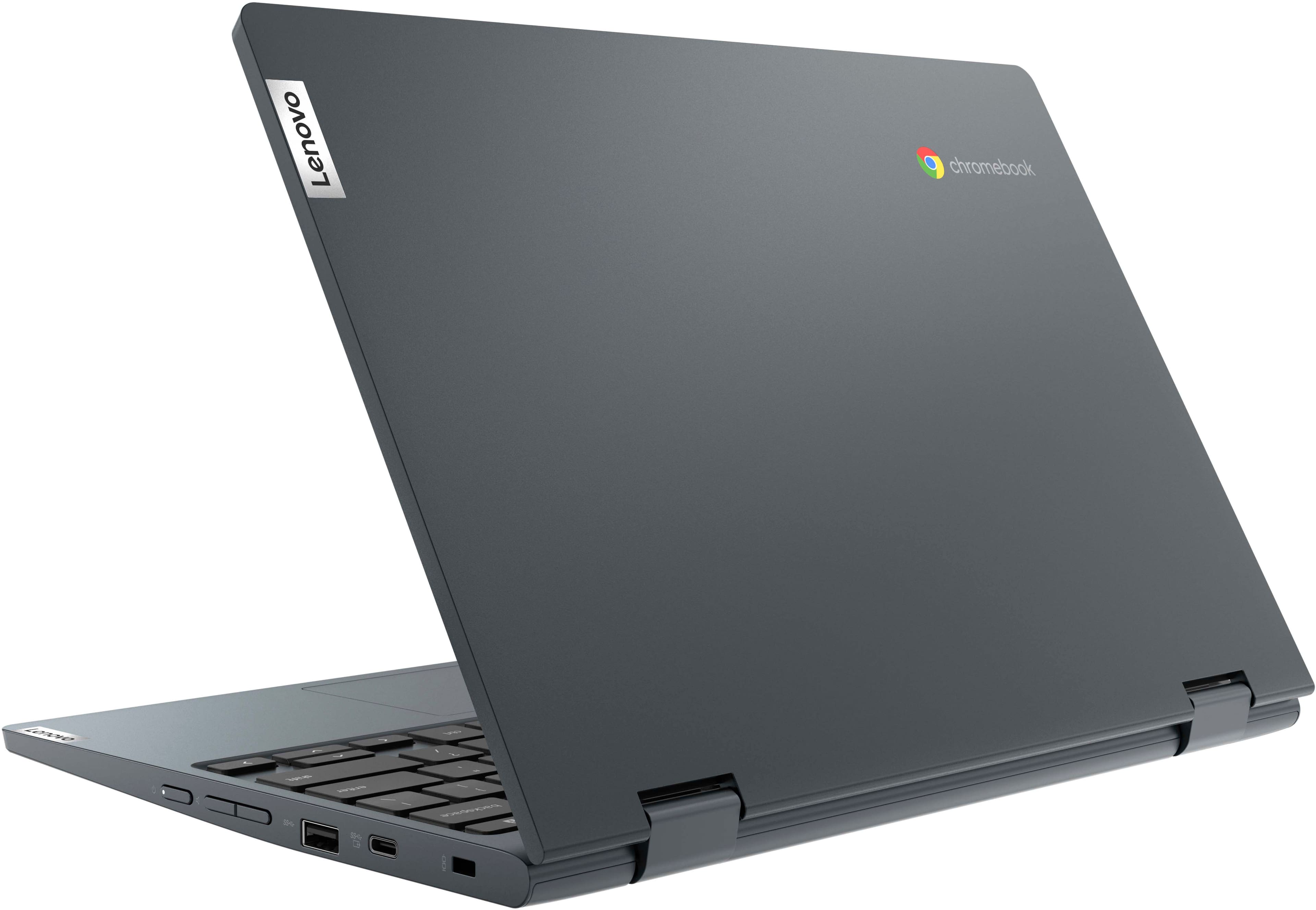 Alt View 3. Lenovo - Flex 3 Chromebook 11.6" HD Touch-screen Laptop - Celeron N4020 - 4GB - 64GB eMMC - Abyss Blue.