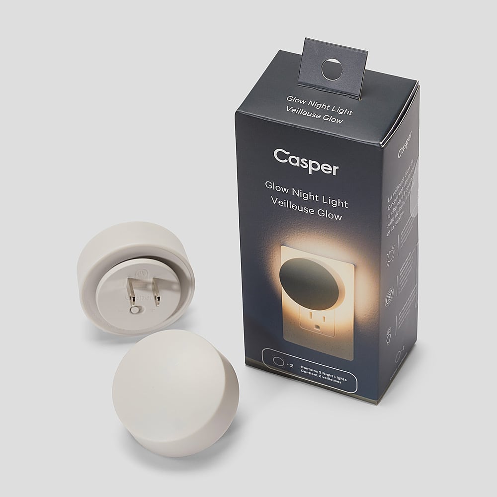Front. Casper - Glow Night Light 2 pack - White.