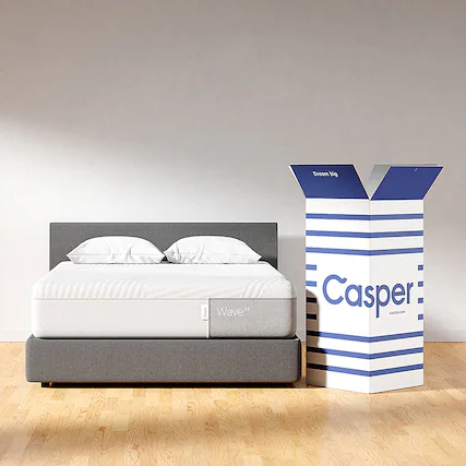 Front. Casper - Wave Hybrid Mattress, California King - Gray.