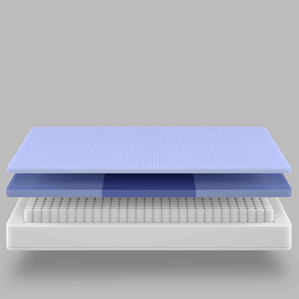 Left View: Casper Original Hybrid Mattress, Queen - Gray