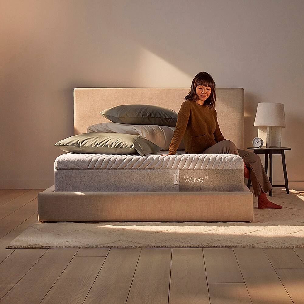 Angle View: Casper Wave Hybrid Mattress, Full - Gray