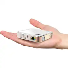 Front. Kodak - Portable Projector, 1920 x 1080 Resolution Mini Projector, 75 Lumens, LED, DLP Rechargeable Pico Projector - White.