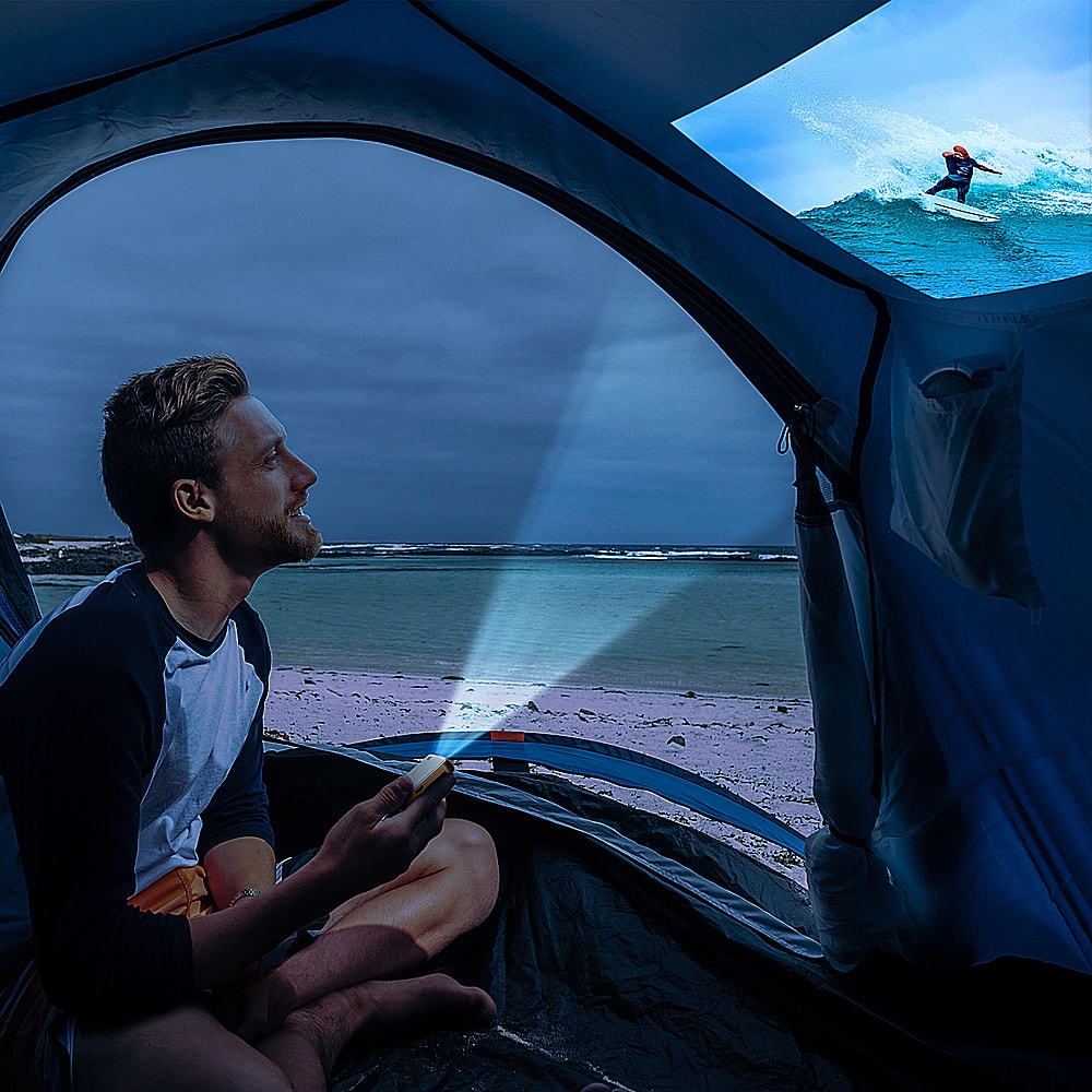 Alt View 39. Kodak - Portable Projector, 1920 x 1080 Resolution Mini Projector, 75 Lumens, LED, DLP Rechargeable Pico Projector - White.