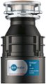 Left. InSinkerator - Badger 5 Lift and Latch Standard Series 1/2 HP Continuous Feed Garbage Disposal with Power Cord - Gray.