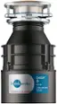 Left. InSinkerator - Badger 5 Lift and Latch Standard Series 1/2 HP Continuous Feed Garbage Disposal with Power Cord - Gray.