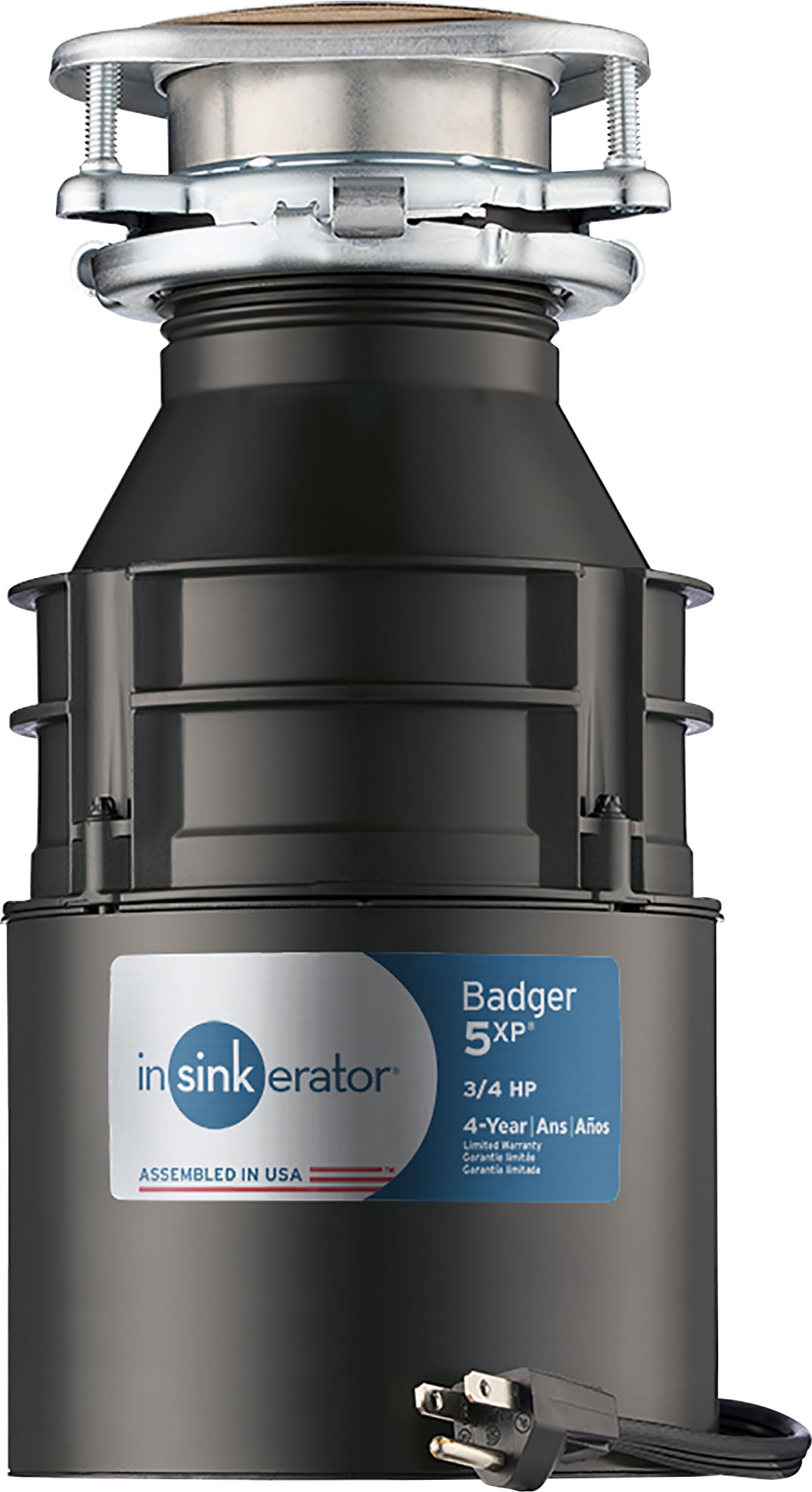 InSinkerator Badger 5XP Lift and Latch Power Series 3/4 HP Continuous Feed Garbage  Disposal with Power Cord Black 79326A-ISE Best Buy