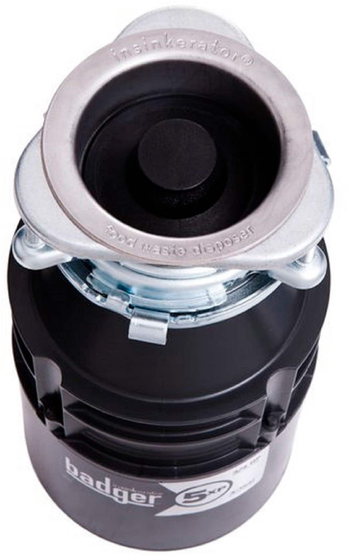 Alt View 13. InSinkerator - Badger 5XP Lift and Latch Power Series 3/4 HP Continuous Feed Garbage Disposal with Power Cord - Black.