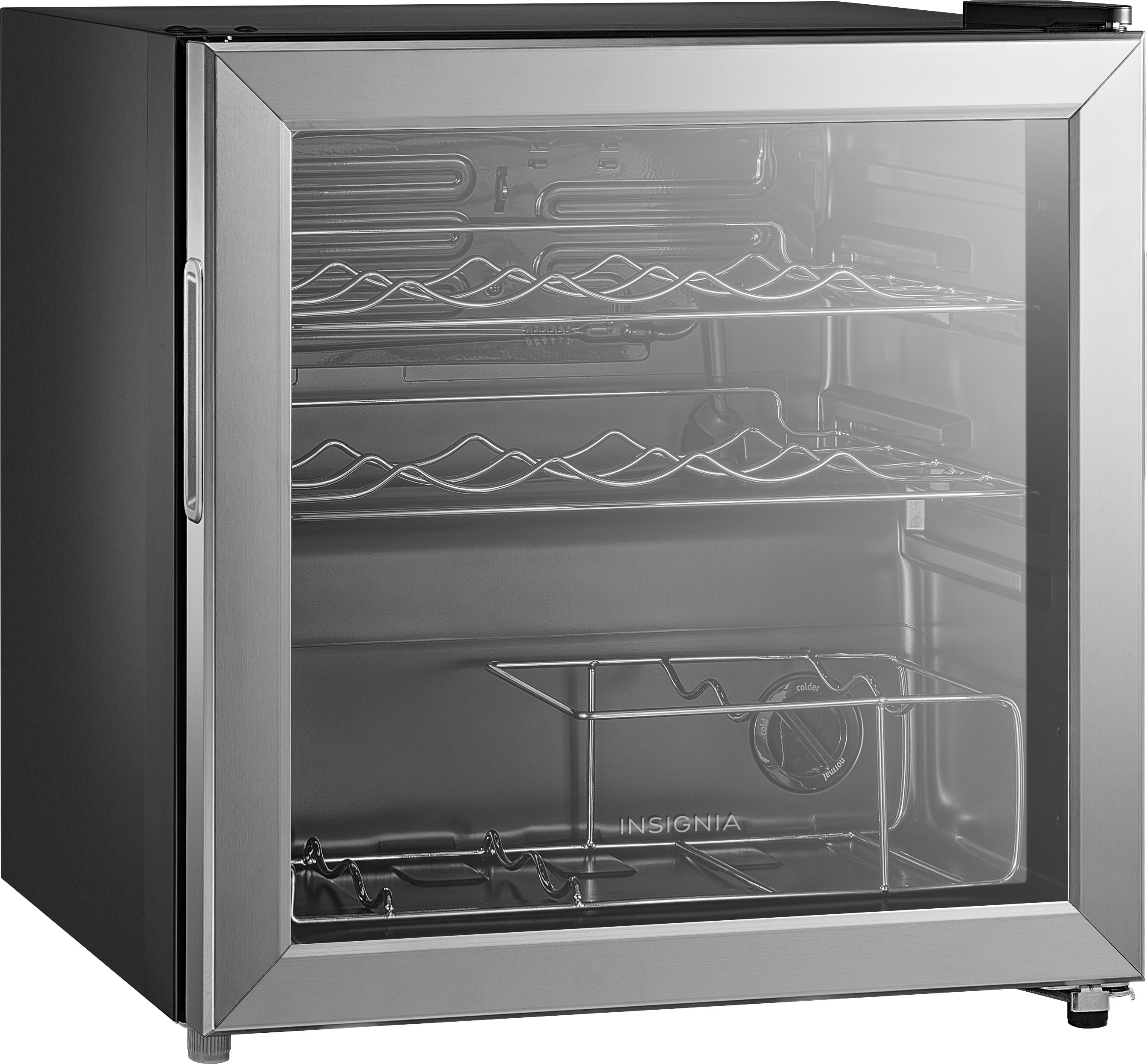 Angle View: Insignia™ - 14-Bottle Wine Cooler with ENERGY STAR Certification - Stainless Steel