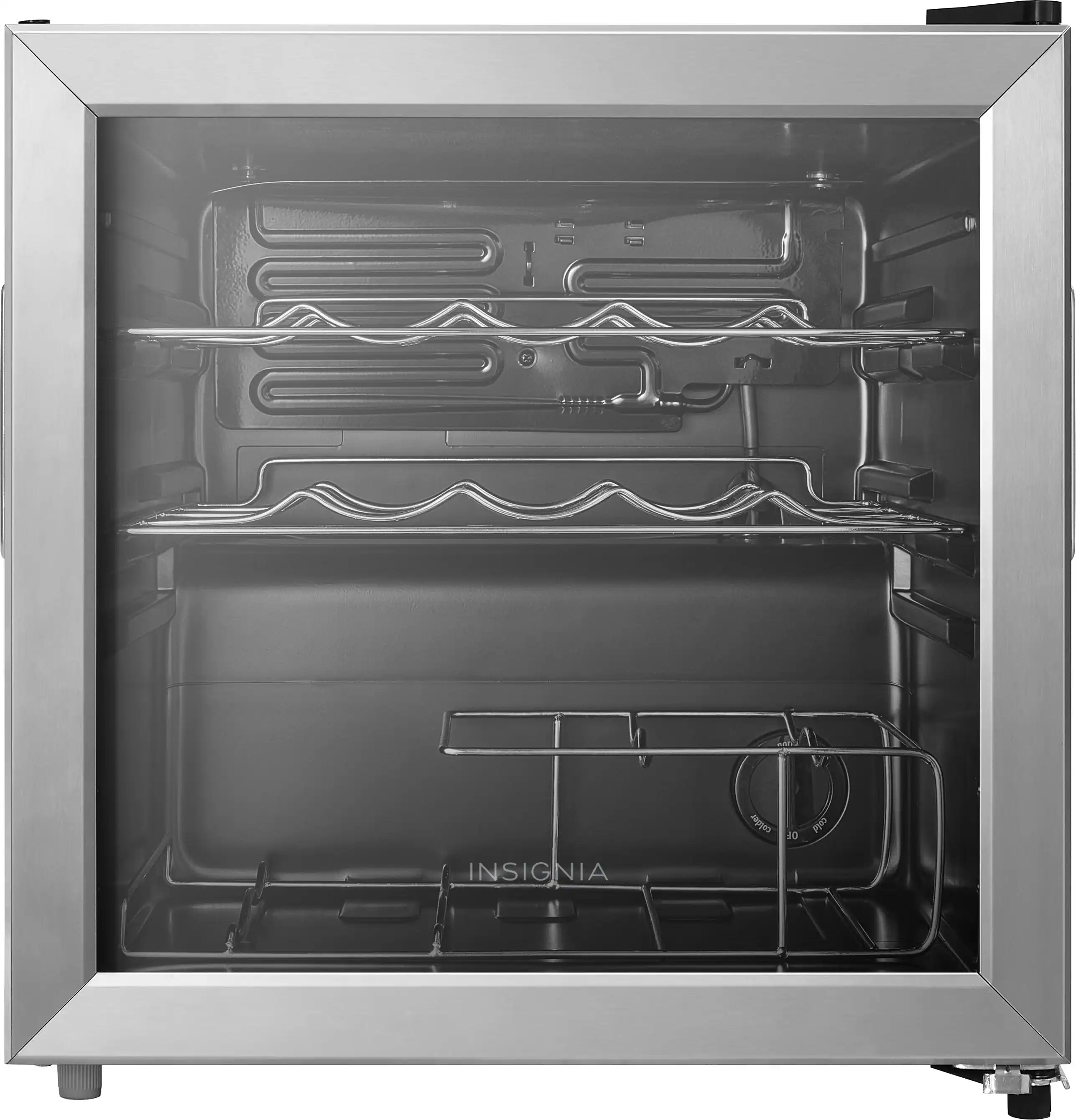 Front. Insignia™ - 14-Bottle Wine Cooler with ENERGY STAR Certification - Stainless Steel.