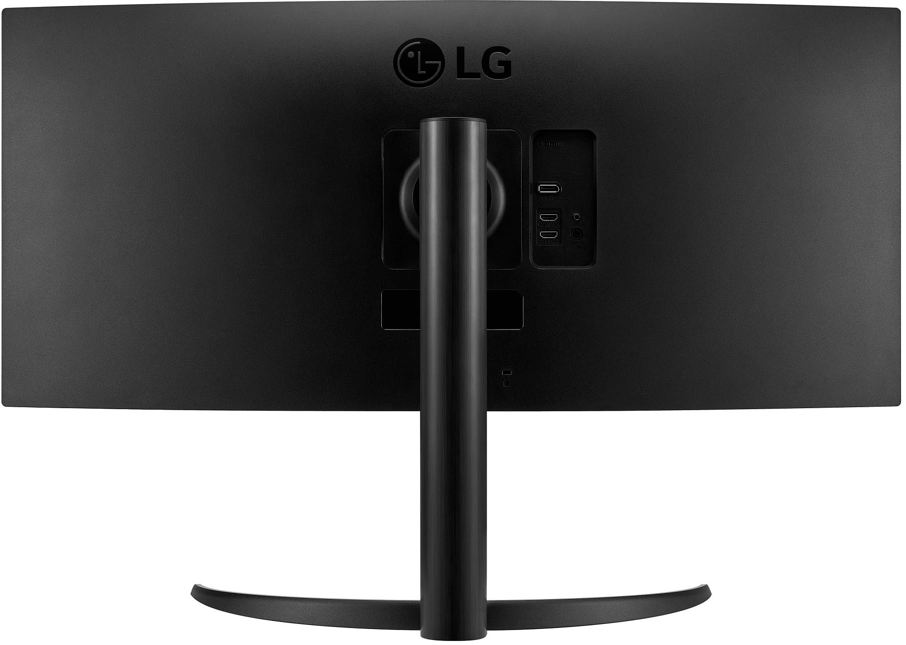 Back. LG - 34” LED Curved UltraWide QHD 160Hz FreeSync Premium Monitor with HDR (HDMI, DisplayPort) - Black.