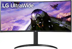 LG - 34” LED Curved UltraWide QHD 160Hz FreeSync Premium Monitor with HDR (HDMI, DisplayPort) - Black - Front_Zoom