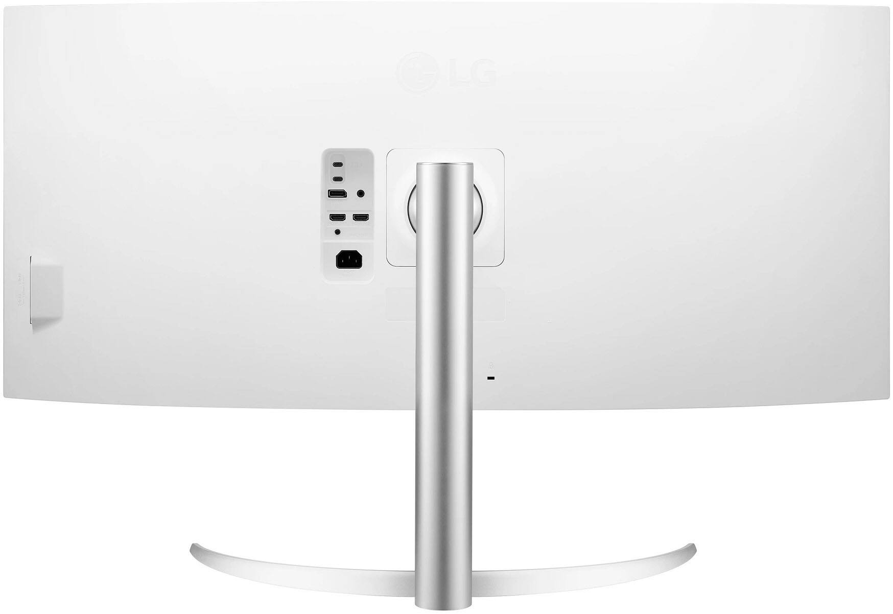 Back. LG - 40” IPS LED Curved UltraWide WHUD 71Hz Monitor with HDR (HDMI, DisplayPort, USB) - Silver/White.
