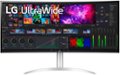 Front Zoom. LG - 40” IPS LED Curved UltraWide WHUD 71Hz Monitor with HDR (HDMI, DisplayPort, USB) - Silver/White.