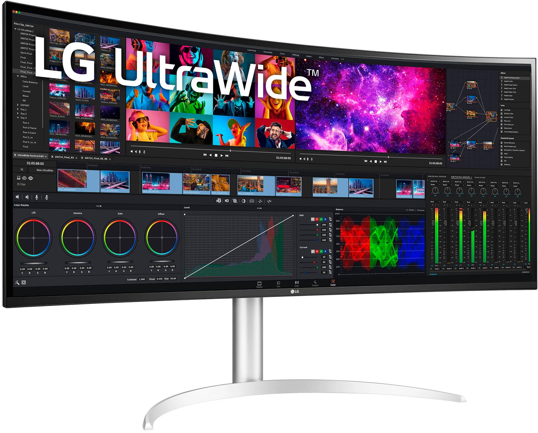 Alt View 1. LG - 40” IPS LED Curved UltraWide WHUD 71Hz Monitor with HDR (HDMI, DisplayPort, USB) - Silver/White.