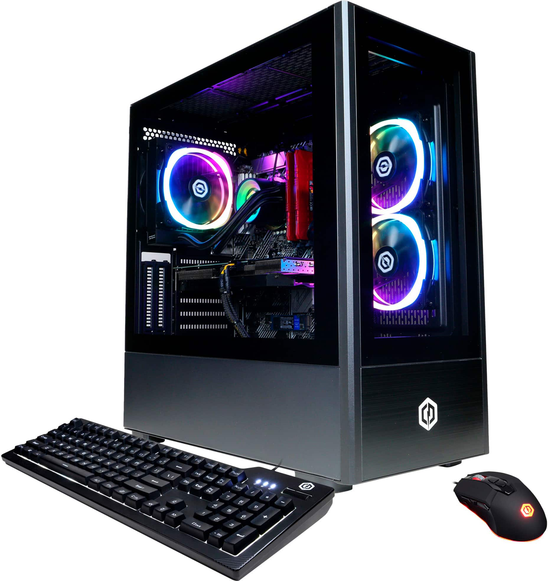 Angle View: CyberPowerPC - Gamer Xtreme Gaming Desktop - Intel Core i5-12600KF - 16GB Memory - NVIDIA GeForce RTX 3050 - 500GB SSD - Black