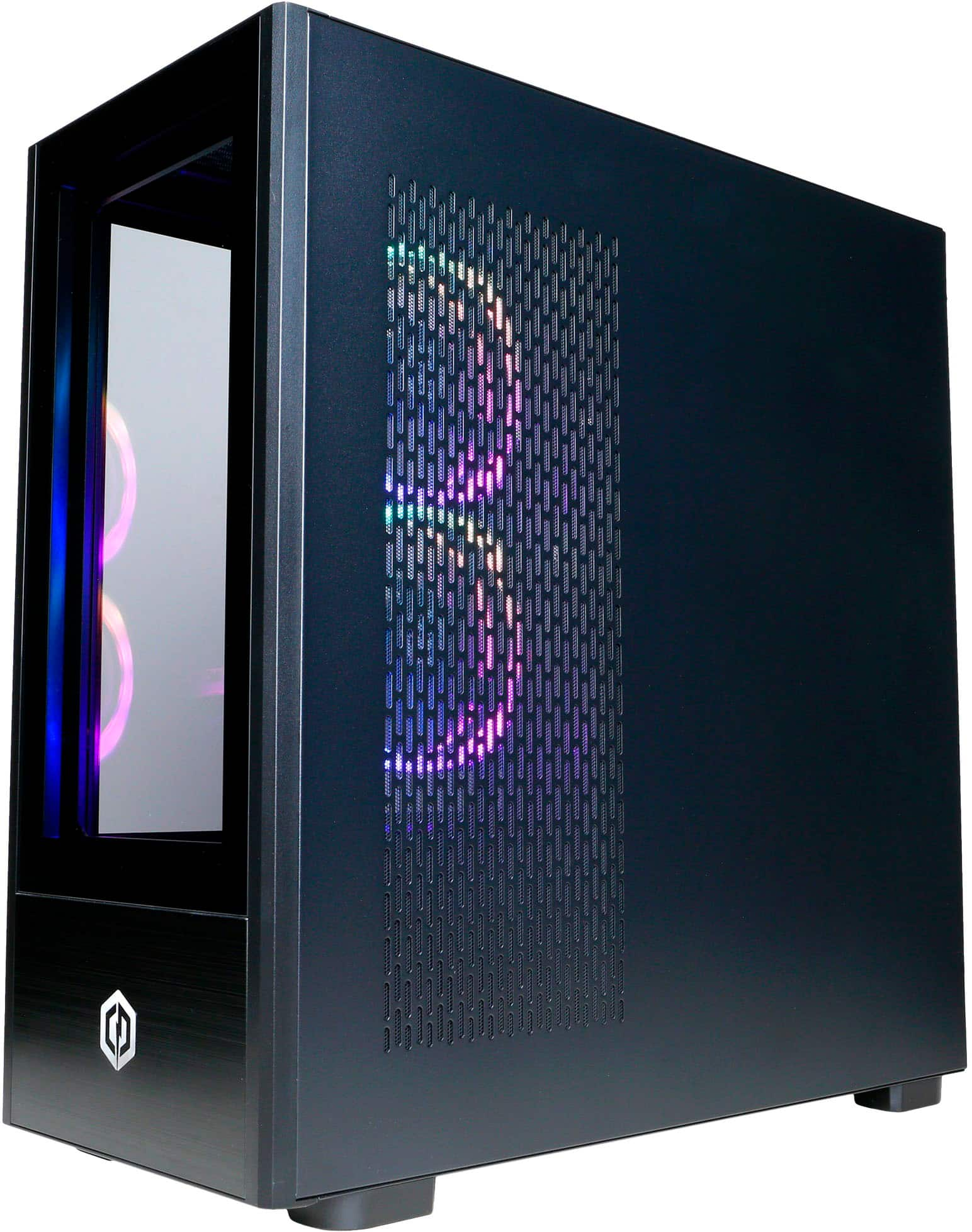 Left View: CyberPowerPC - Gamer Master Gaming Desktop - AMD Ryzen 5 5500 - 8GB Memory - AMD Radeon RX 6500 XT - 500GB SSD - Black