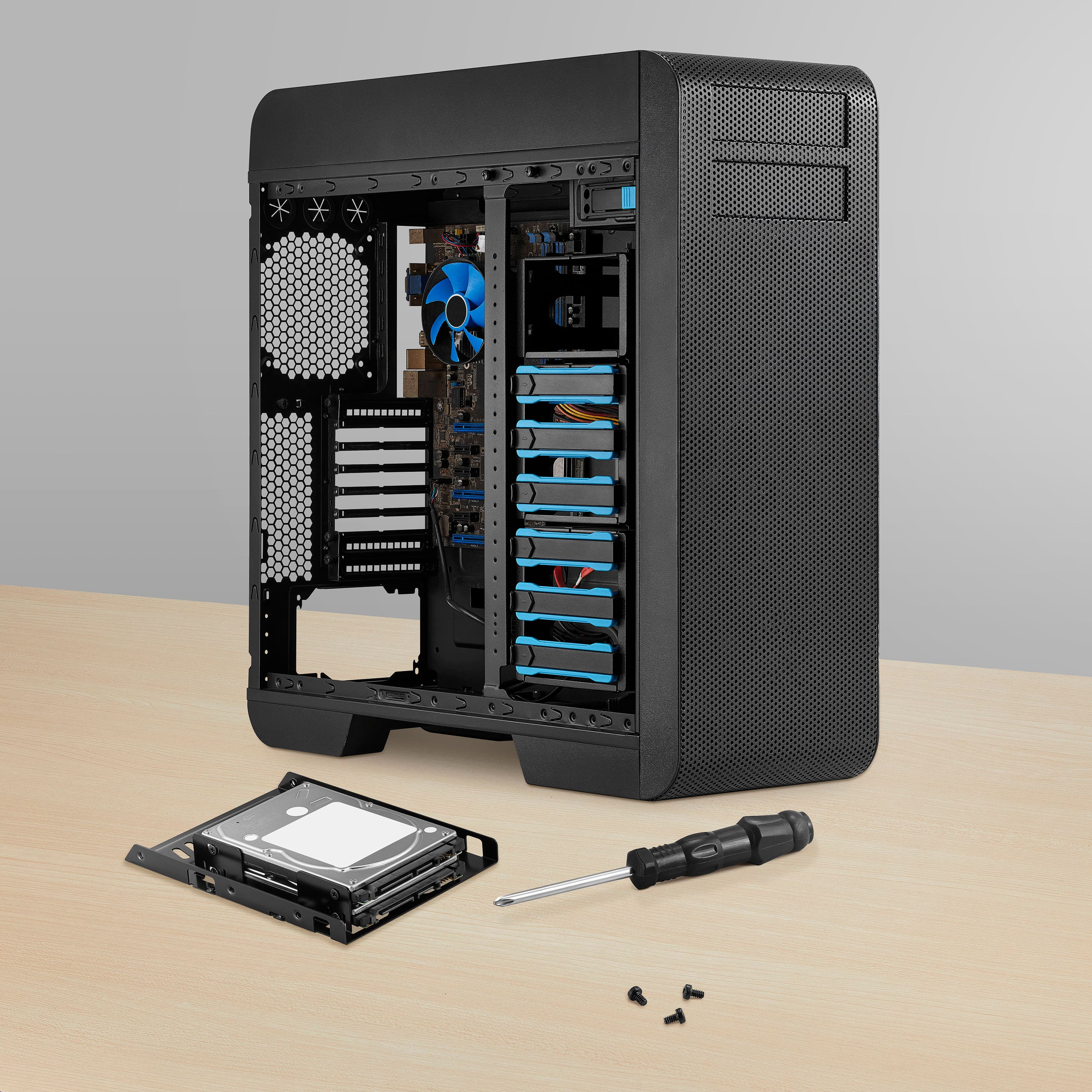 Alt View 13. Insignia™ - Dual Drive Mount for 2.5” SATA, SSDs or Hard Drives - Black.