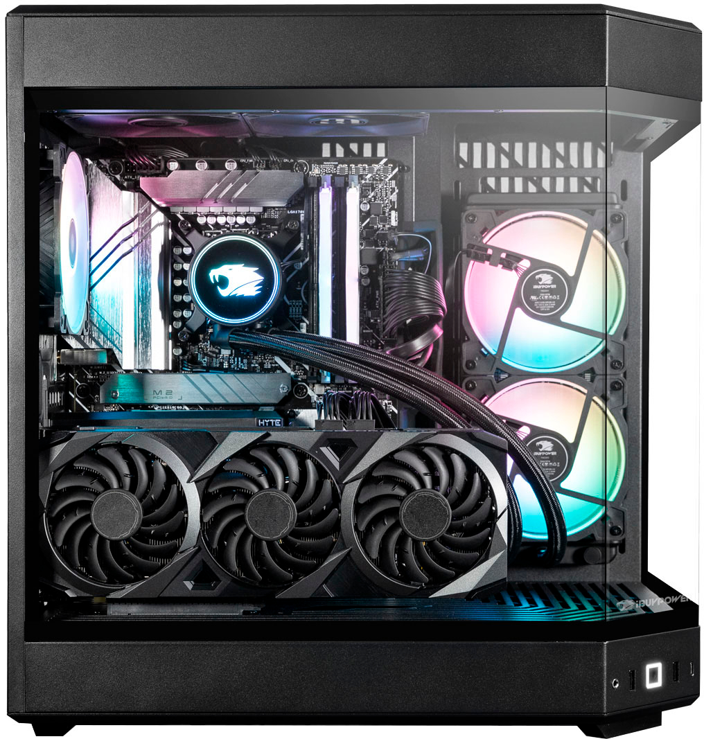 Back View: CyberPowerPC - Gamer Xtreme Gaming Desktop - Intel Core i5-11400F - 8GB Memory - NVIDIA GeForce RTX 3060 - 500GB SSD - Black