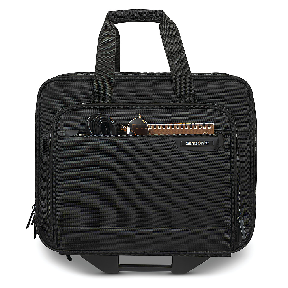 Left View: Samsonite - Modern Utility Laptop Case for 15.6" Laptop - Charcoal/Charcoal Heather