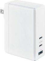 Insignia™ - 112W Foldable Wall Charger with 2 USB-C and 1 USB Port for Laptops, Smartphone, Tablet, and More - White - Front_Zoom