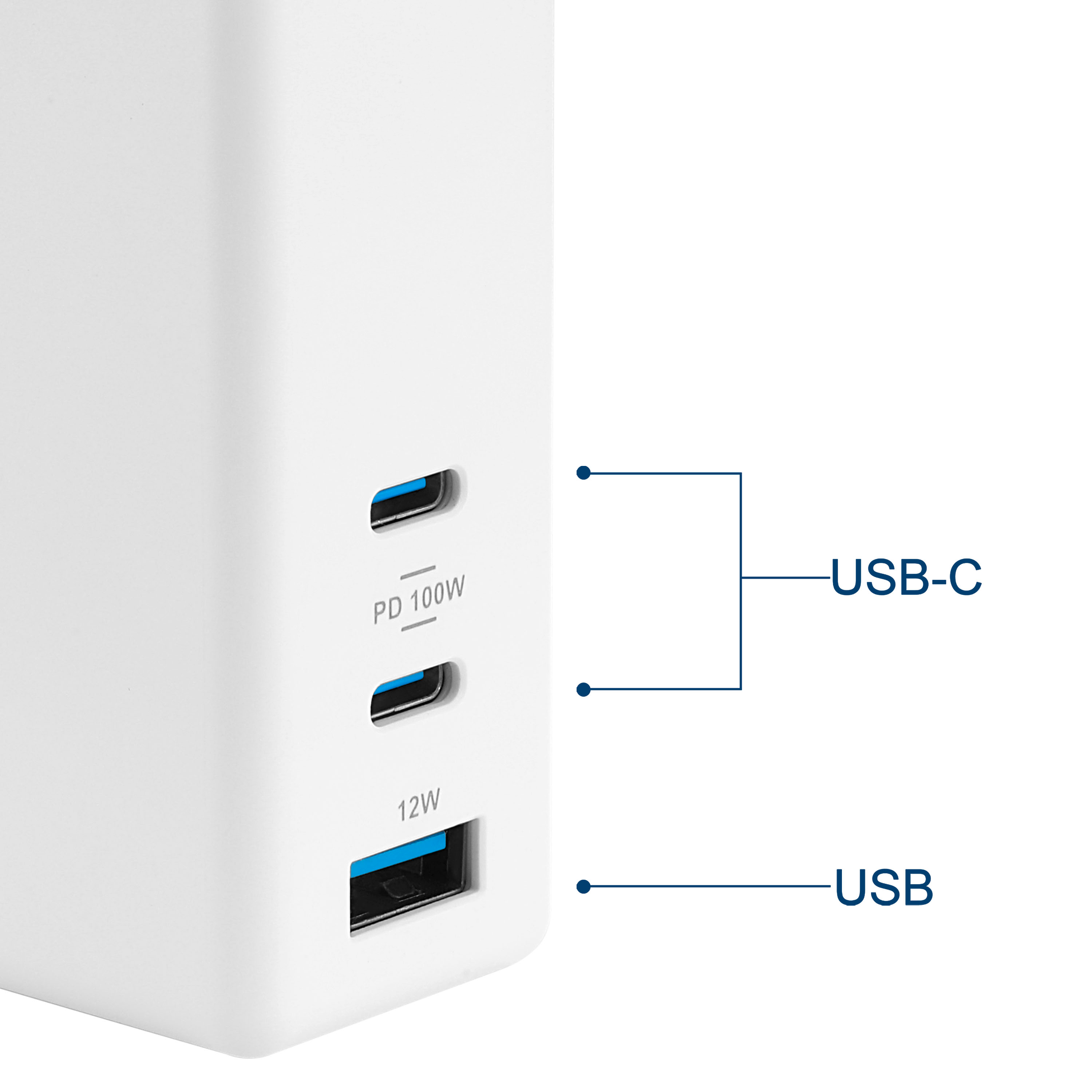 Insignia™ 112W Foldable Wall Charger with 2 USB-C and 1 USB Port