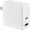 Insignia™ - 72.5W 2-Port USB-C/USB Foldable Wall Charger for Laptops, Smartphone, and Tablet - White